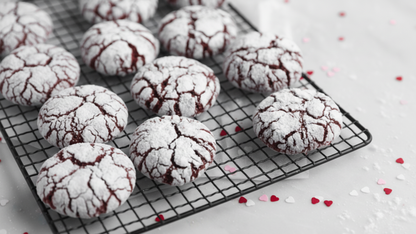 Red Velvet Crinkle Cookies