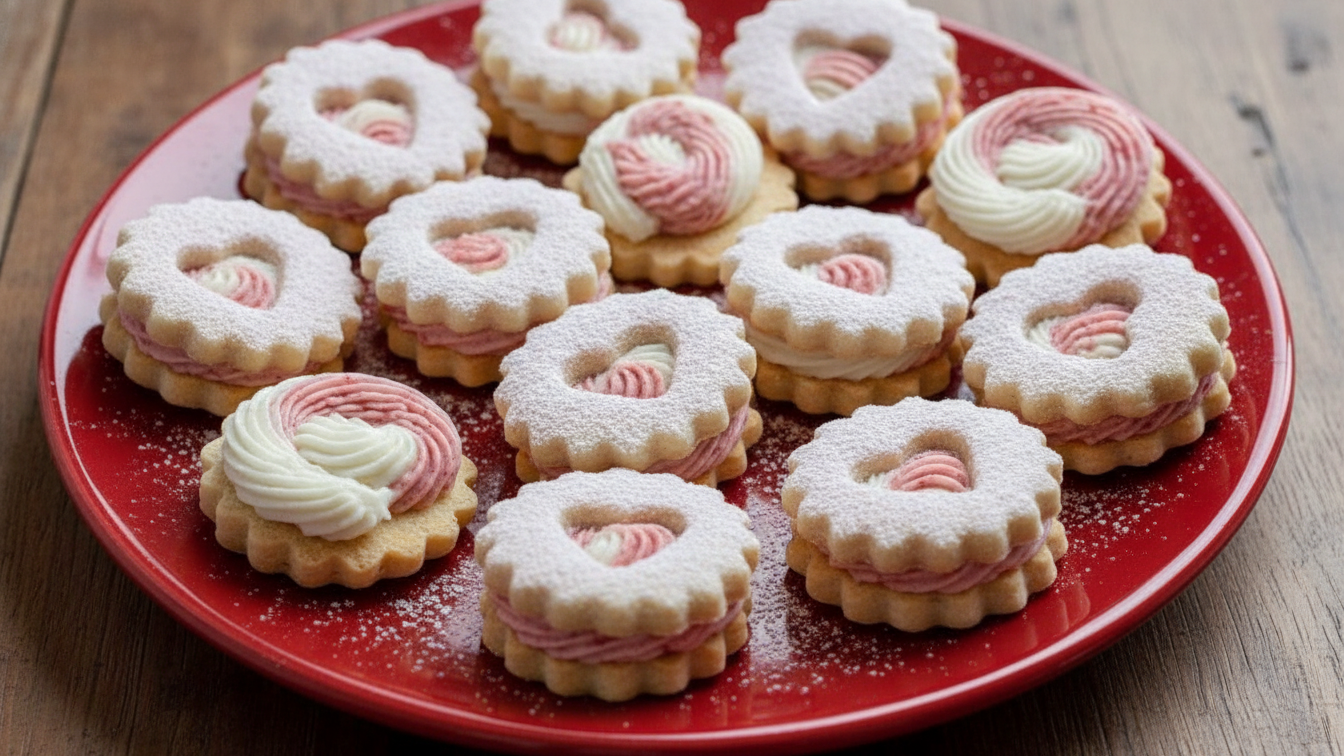 valentines linzer cookies