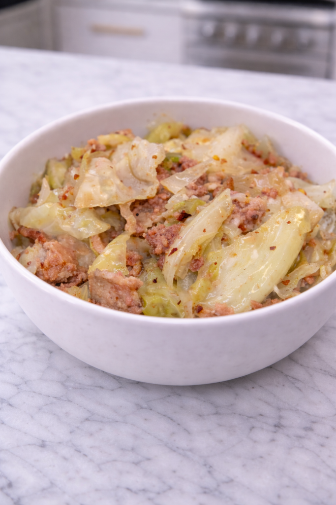 Canned Corned Beef and Cabbage Recipe served