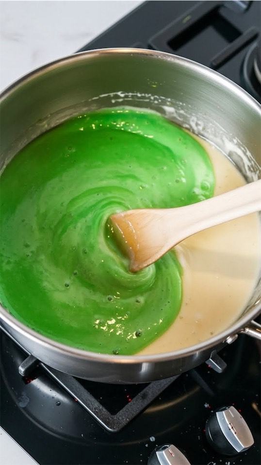 food coloring going into marshmallow and butter mixture