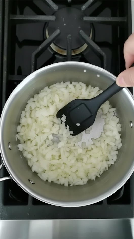 onions sauteed on stove 