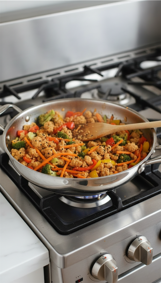 Asian Ground Chicken in pan