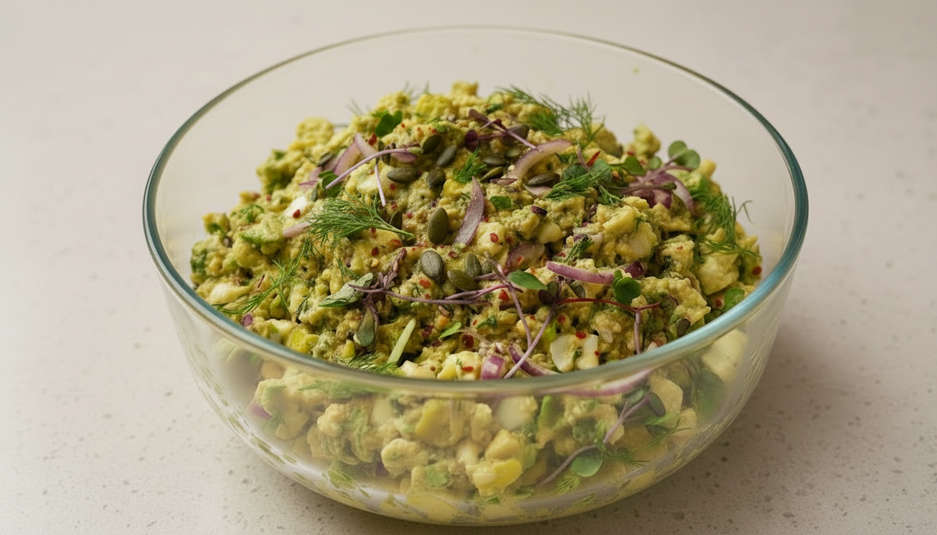 landscape egg seeds avocado salad