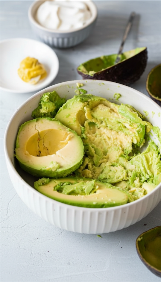 avocado mashed in bowl