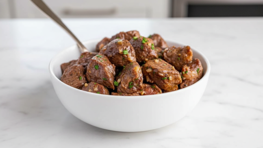 Air Fryer Steak Bites Tossed In Garlic Butter