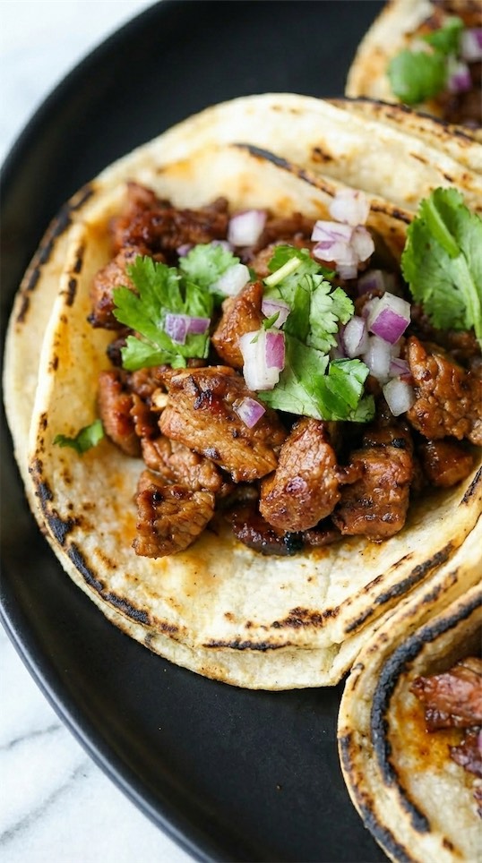 Traditional Steak Mexican Street Tacos 