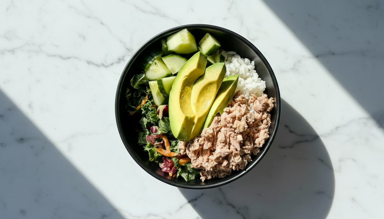 quick canned tuna poke bowl