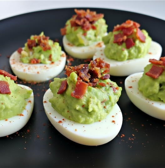 wasabi avocado deviled eggs