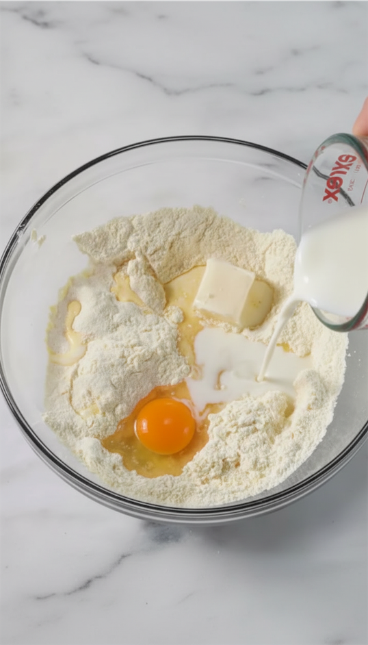 baking mix in glass bowl