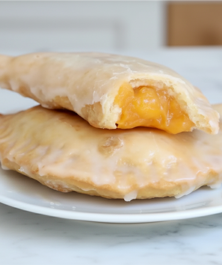 fried peach pies on plate