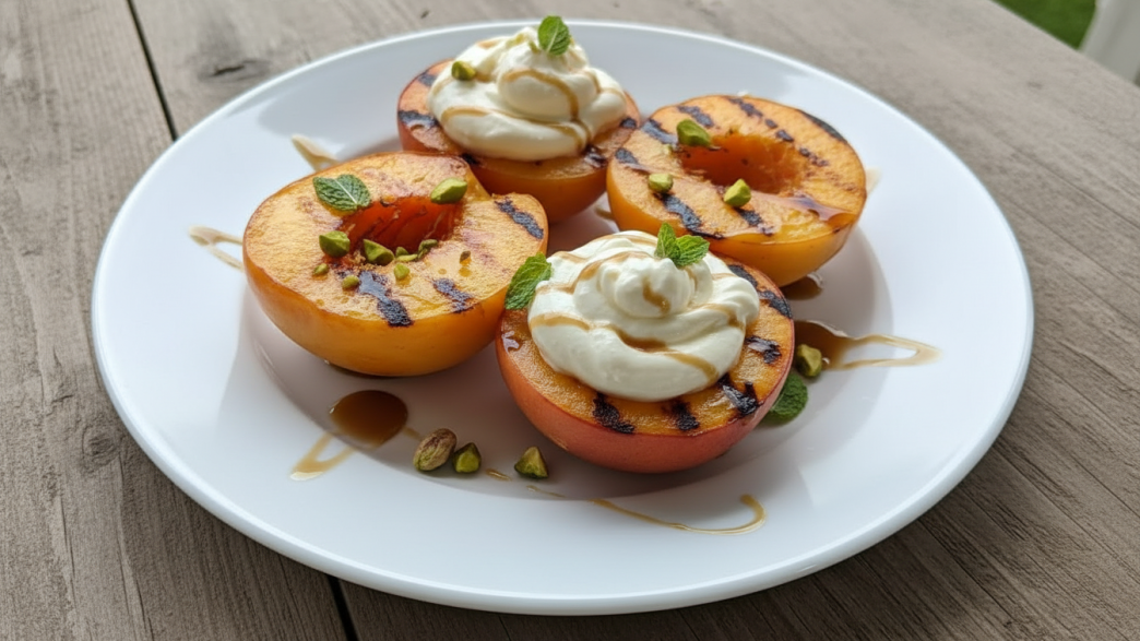 grilled peach on BBQ recipe