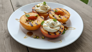 grilled peach on BBQ recipe