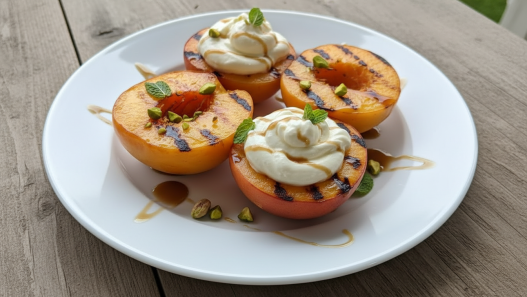grilled peach on BBQ recipe
