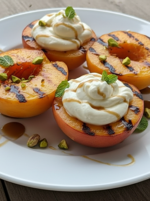 grilled peach on BBQ recipe