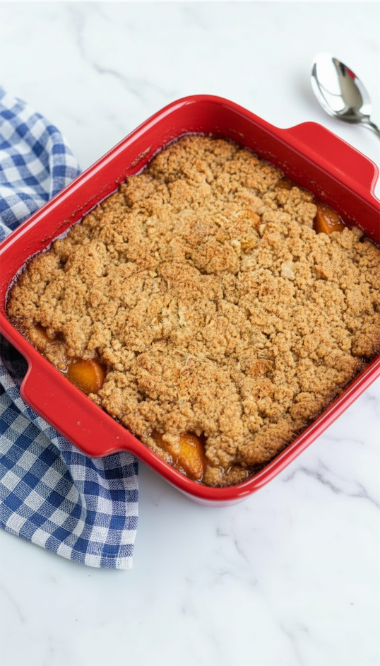peaches with oatmeal topping