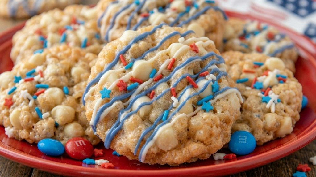 4th of july rice krispie cookies