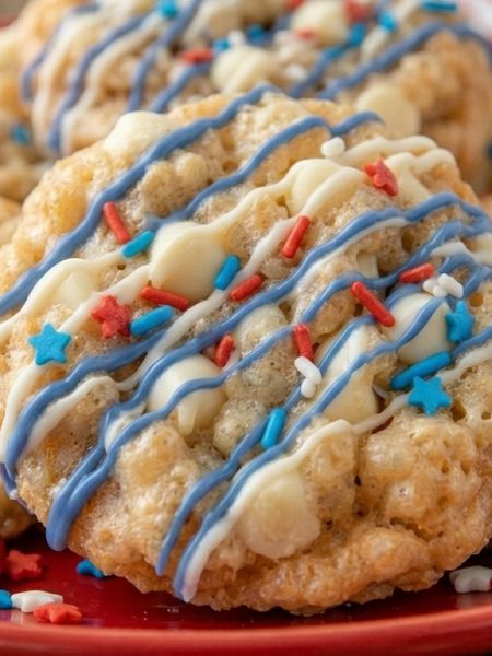 4th of july rice krispie cookies