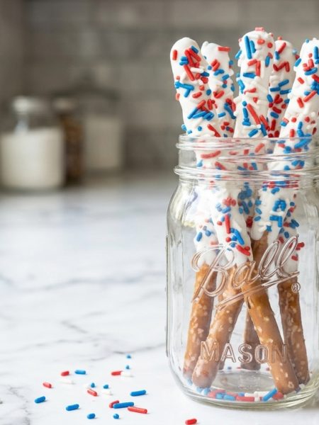 Patriotic Dipped Pretzel Rods recipe