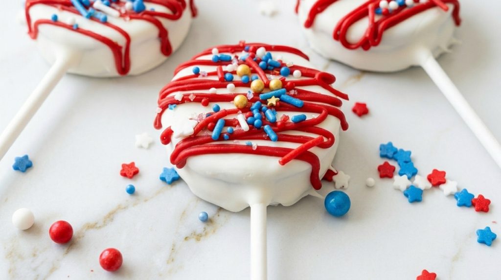 Patriotic Oreo Pops