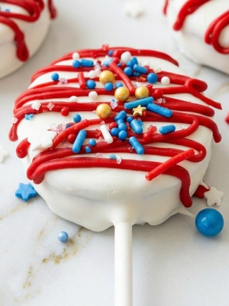 Patriotic Oreo Pops