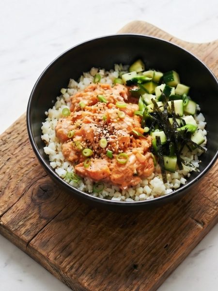 cauliflower rice tuna bowl