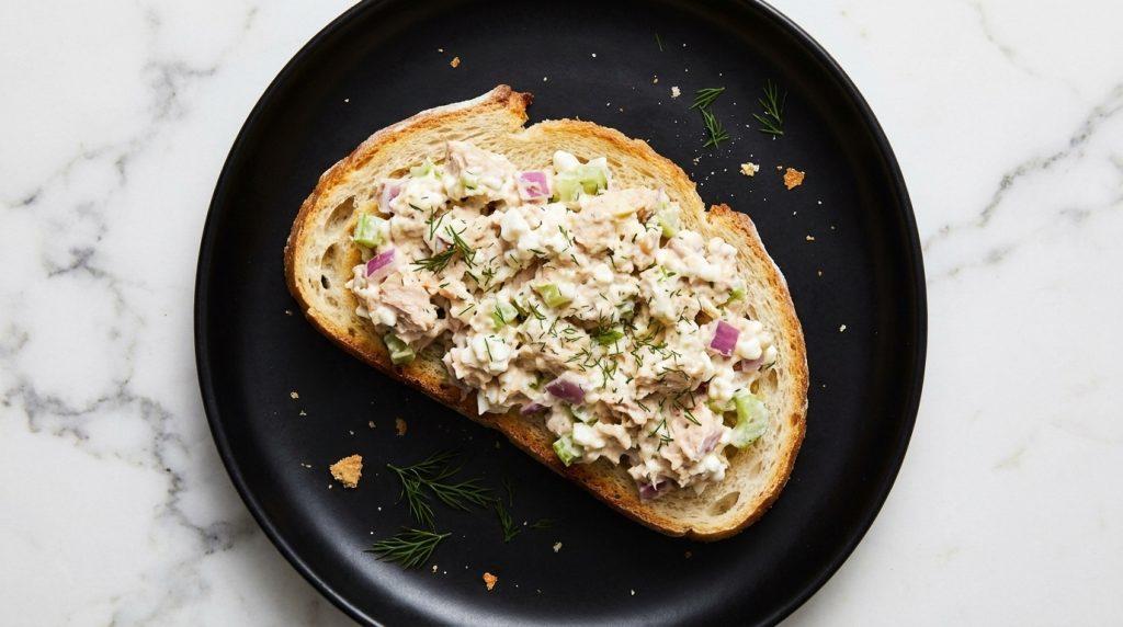 cottage cheese tuna salad on plate