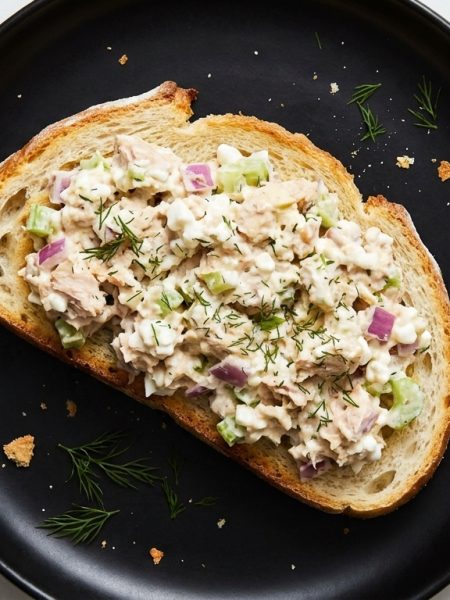 cottage cheese tuna salad on plate