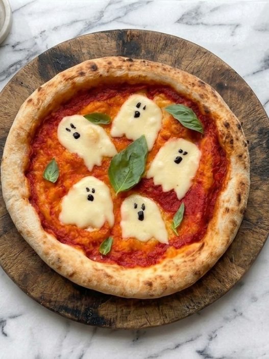 halloween ghost pizza idea