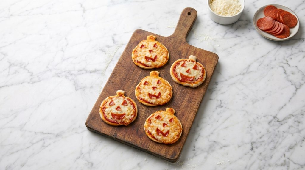 pumpkin shaped mini pizza recipe